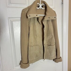 Lady Hathaway Suede & Knit Jacket – Size Large – Real Leather